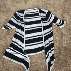 Silver/gray and black stripe cardigan